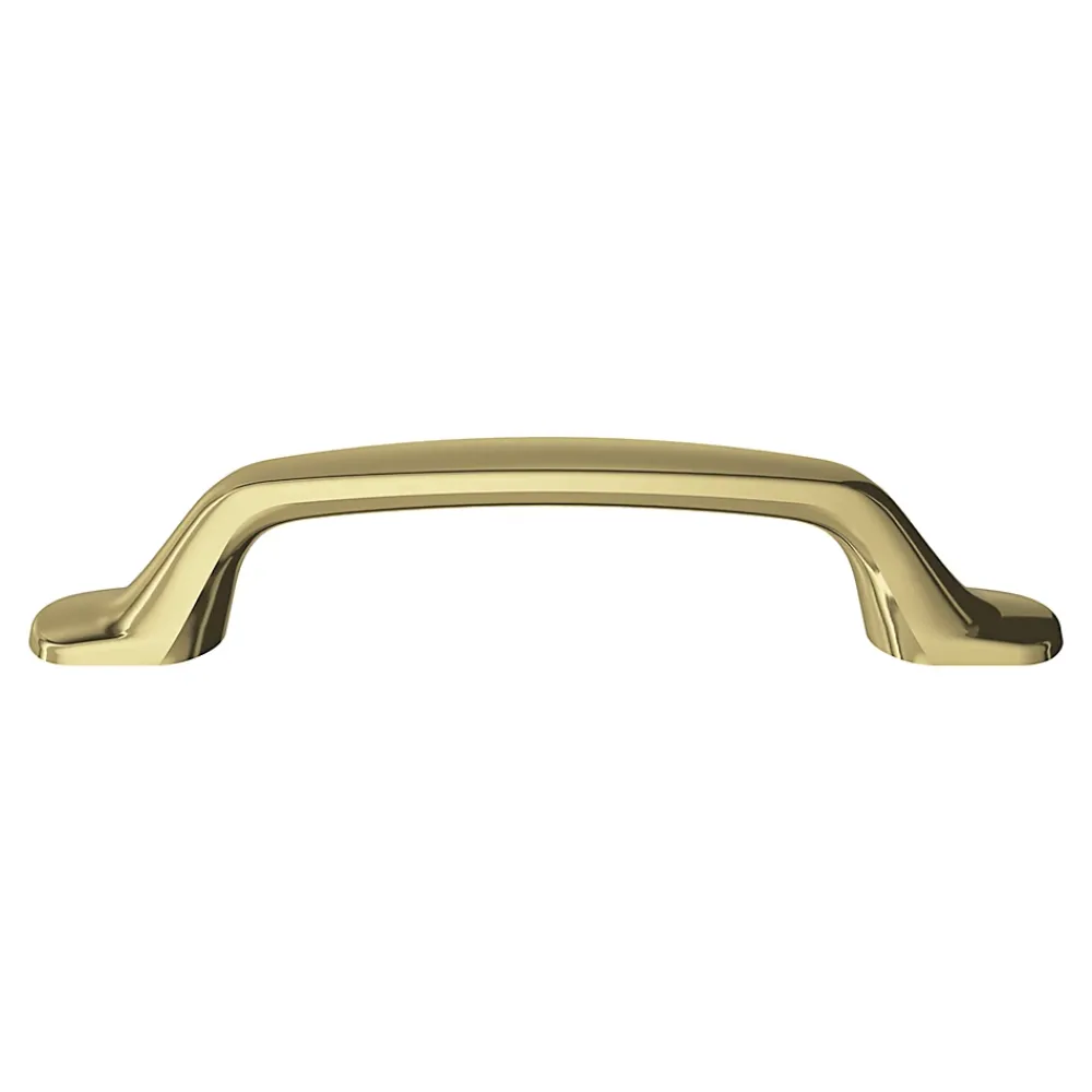 GoodHome Poignée De Meuble-Poignée de meuble nœud Prat aluminium effet laiton doré l.162mm x l.10mm x H. 26mm entraxe 128mm