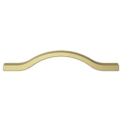 GoodHome Poignée De Meuble-Poignée de meuble nœud Prat aluminium effet laiton doré l.162mm x l.10mm x H. 26mm entraxe 128mm
