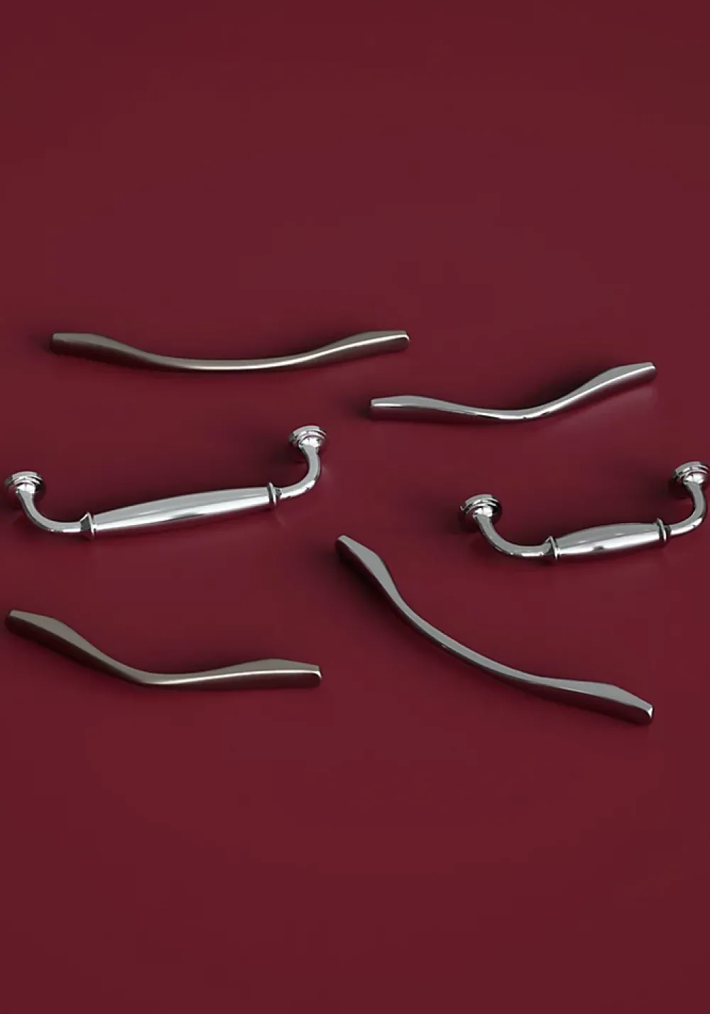GoodHome Poignée De Meuble-Poignée de meuble nœud Ruis effet nickel satin gris l.169mm x l.10mm x H. 25mm entraxe 128mm