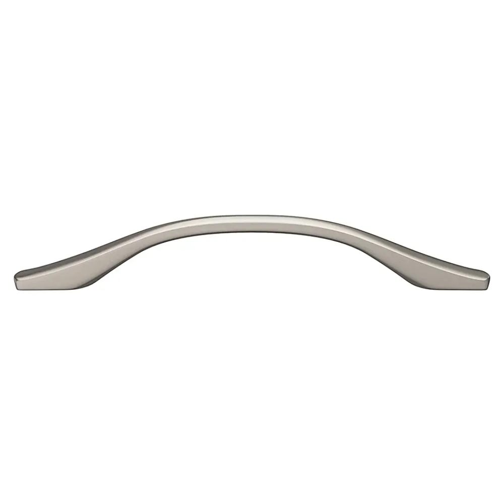 GoodHome Poignée De Meuble-Poignée de meuble nœud Ruis effet nickel satin gris l.169mm x l.10mm x H. 25mm entraxe 128mm