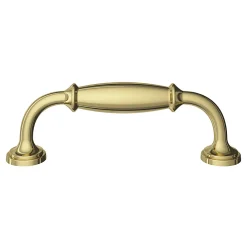 GoodHome Poignée De Meuble-Poignée de meuble nœud Ruis effet laiton doré l.116mm x l.20mm x H. 38mm entraxe 96mm