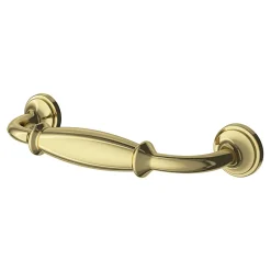 GoodHome Poignée De Meuble-Poignée de meuble nœud Ruis effet laiton doré l.116mm x l.20mm x H. 38mm entraxe 96mm