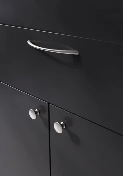 GoodHome Poignée de meuble nœud Primel effet nickel satin gris l.160mm x l.9mm x H. 27mm entraxe 128mm