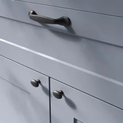 GoodHome Poignée de meuble nœud Govlin aluminium mat noir l.131mm x l.19mm x H. 24mm entraxe 96mm