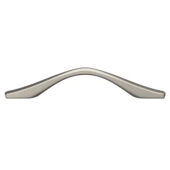 GoodHome Poignée De Meuble-Poignée de meuble nœud Ruis effet nickel satin gris l.137mm x l.10mm x H. 25mm entraxe 96mm