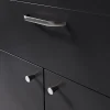 GoodHome Poignée de meuble nœud Irvil aluminium effet nickel satin gris l.142mm x l.12mm x H. 30mm entraxe 128mm