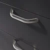 GoodHome Poignée de meuble nœud Irvil aluminium effet nickel satin gris l.110mm x l.12mm x H. 30mm entraxe 96mm