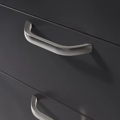 GoodHome Poignée de meuble nœud Irvil aluminium effet nickel satin gris l.110mm x l.12mm x H. 30mm entraxe 96mm