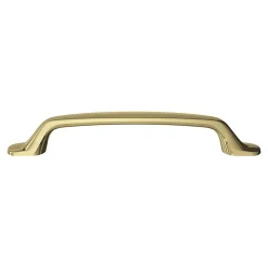 GoodHome Poignée de meuble nœud Govlin aluminium effet laiton doré l.164mm x l.20mm x H. 24mm entraxe 128mm