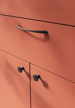 GoodHome Poignée de meuble nœud Primel mat noir l.160mm x l.9mm x H. 27mm entraxe 128mm