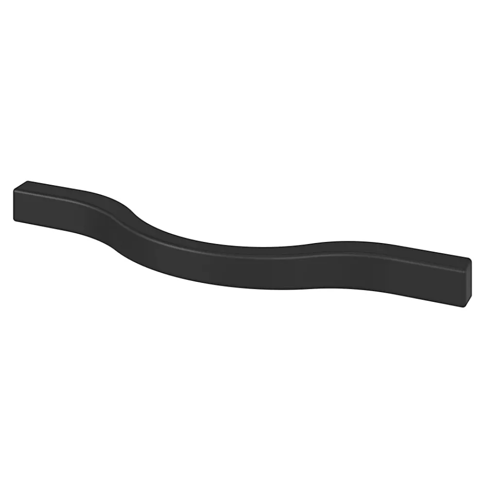 GoodHome Poignée De Meuble-Poignée de meuble nœud Prat aluminium mat noir l.130mm x l.10mm x H. 24mm entraxe 96mm