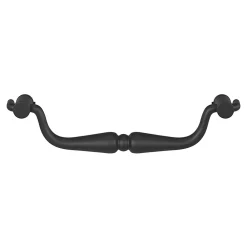 GoodHome Poignée de meuble nœud Kilhog mat noir l.143mm x H. 35mm entraxe 128mm