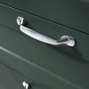 GoodHome Poignée De Meuble-Poignée de meuble nœud Govlin aluminium effet chromé gris l.131mm x l.19mm x H. 24mm entraxe 96mm