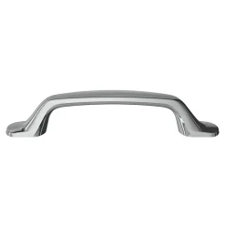 GoodHome Poignée De Meuble-Poignée de meuble nœud Govlin aluminium effet chromé gris l.131mm x l.19mm x H. 24mm entraxe 96mm