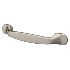 GoodHome Poignée De Meuble-Poignée de meuble nœud Govlin aluminium effet nickel satin gris l.131mm x l.19mm x H. 24mm entraxe 96mm