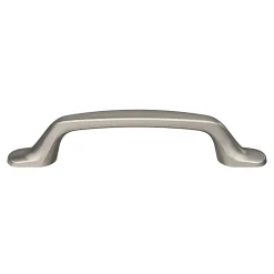 GoodHome Poignée De Meuble-Poignée de meuble nœud Govlin aluminium effet nickel satin gris l.131mm x l.19mm x H. 24mm entraxe 96mm
