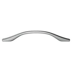 GoodHome Poignée De Meuble-Poignée de meuble nœud Ruis effet chromé gris l.169mm x l.10mm x H. 25mm entraxe 128mm