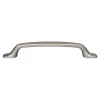 GoodHome Poignée De Meuble-Poignée de meuble nœud Govlin aluminium effet nickel satin gris l.164mm x l.20mm x H. 24mm entraxe 128mm