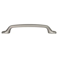 GoodHome Poignée De Meuble-Poignée de meuble nœud Govlin aluminium effet nickel satin gris l.164mm x l.20mm x H. 24mm entraxe 128mm