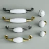 GoodHome Poignée De Meuble-Poignée de meuble nœud Porcelaine Vras blanc 96mm