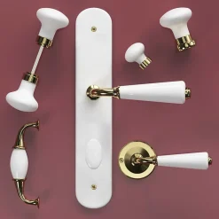 GoodHome Poignée De Meuble-Poignée de meuble nœud Porcelaine Vras blanc 96mm