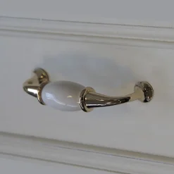 GoodHome Poignée De Meuble-Poignée de meuble nœud Porcelaine Vras blanc 96mm