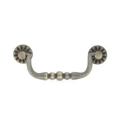 Poignée De Meuble-Poignée de meuble nœud Rohan effet laiton satin doré l.122mm x H. 48mm entraxe 96mm