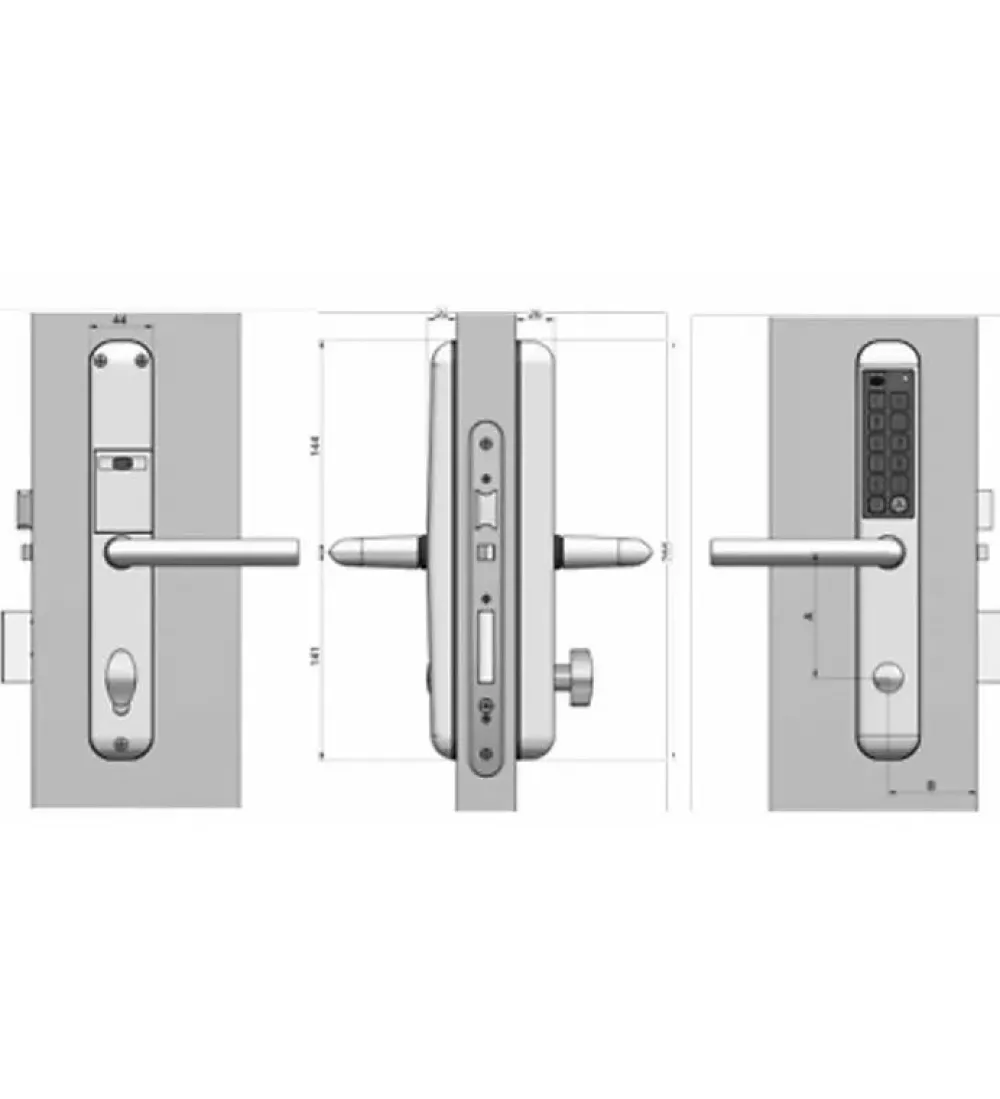 Autres Poignée électronique à code Easykey Slim DOM Serrure pour porte intérieure droite