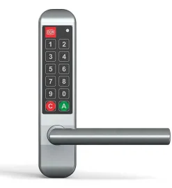 Autres Serrure Connectée-Poignée électronique serrure à code Easykey DOM serrure inox porte intérieure 35 mm sans clé