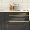 Vidaxl Poignée De Meuble-Poignées d armoire 5 pcs doré 320 mm acier inoxydable