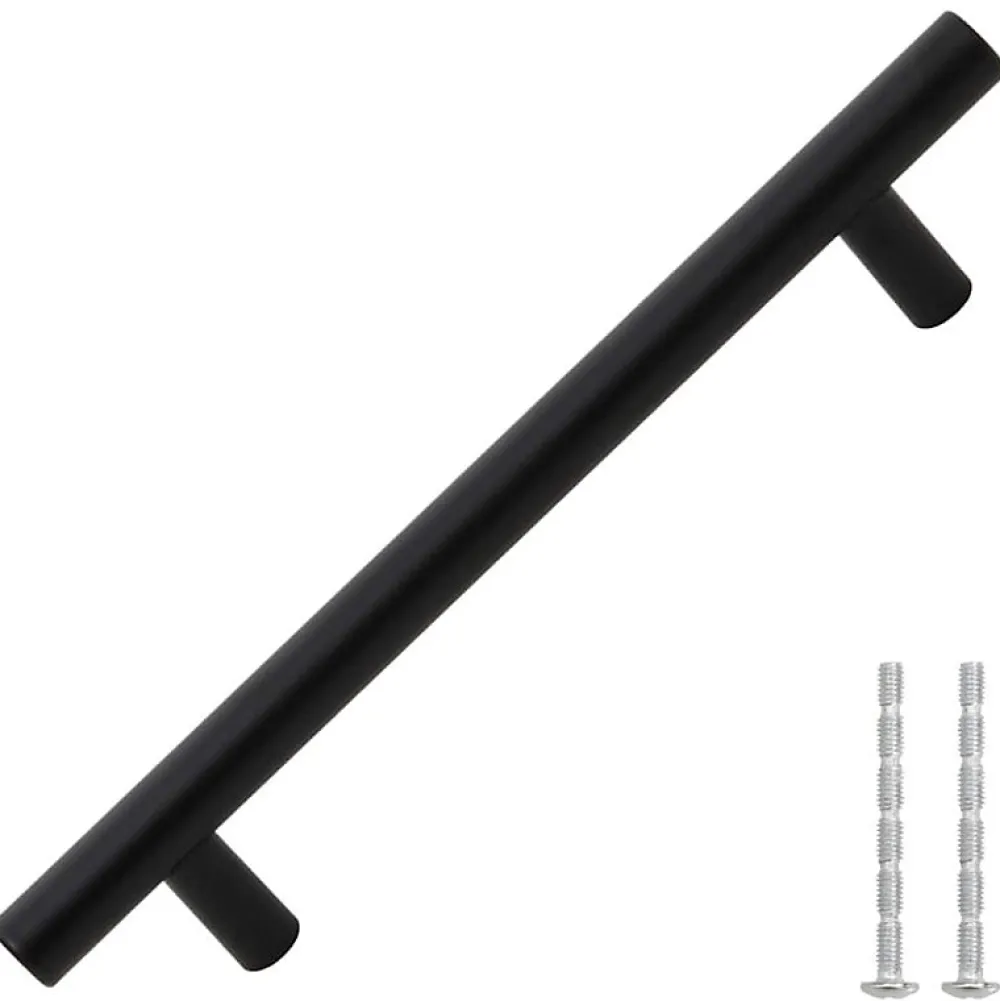 Vidaxl Poignée De Meuble-Poignées d armoire 10 pcs noir 160 mm acier inoxydable