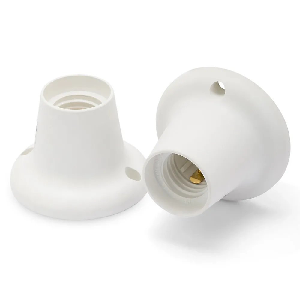 Velamp Point lumineux thermoplastique avec douille E27, base droite. Blanc