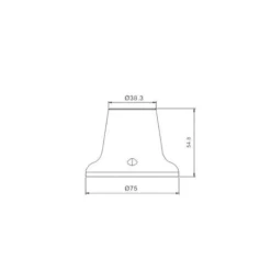 Velamp Point lumineux thermoplastique avec douille E27, base droite. Blanc