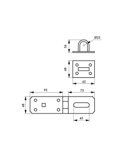 Thirard Porte cadenas renforcé, 90mm, acier -