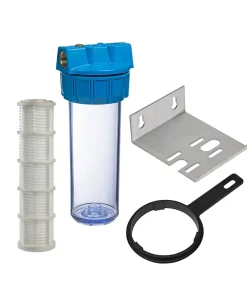 Apic Porte-filtre à eau 9 '' 3/4 - 20/27F avec cartouche lavable 60 microns, équerre et clé