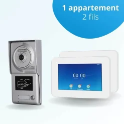 BT SECURITY Portier interphone vidéo neo 2 fils - 1 appartement - 2 écrans tactiles connectés 7