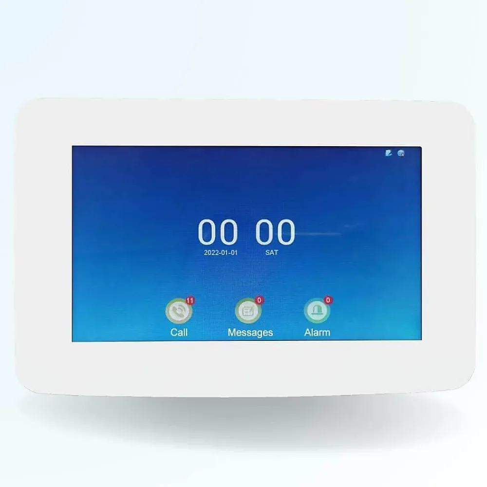BT SECURITY Portier interphone vidéo neo 2 fils - 1 appartement - 2 écrans tactiles connectés 7" blanc - avec lecteur de badge