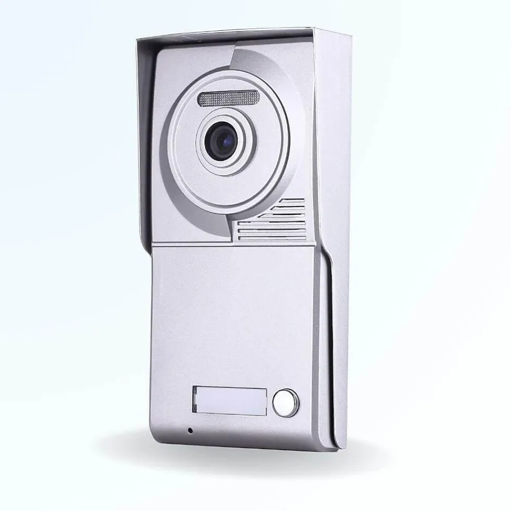 BT SECURITY Portier interphone vidéo neo 2 fils pour 2 entrées - 1 appartement - 2 platines - 1 écran blanc