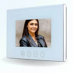 BT SECURITY Visiophone-Portier interphone vidéo pino 4 fils - 1 écran blanc 7" - avec mémoire photos
