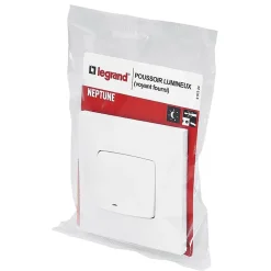 Legrand Interrupteur Encastrable-Poussoir lumineux Neptune plastique blanc