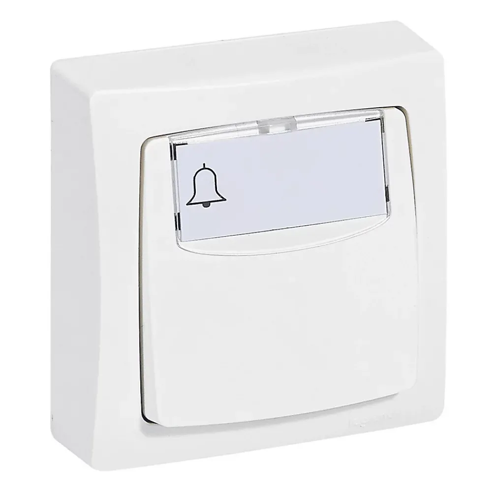Legrand Interrupteur En Saillie-Poussoir porte étiquette ASL blanc
