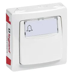 Legrand Interrupteur En Saillie-Poussoir porte étiquette ASL blanc