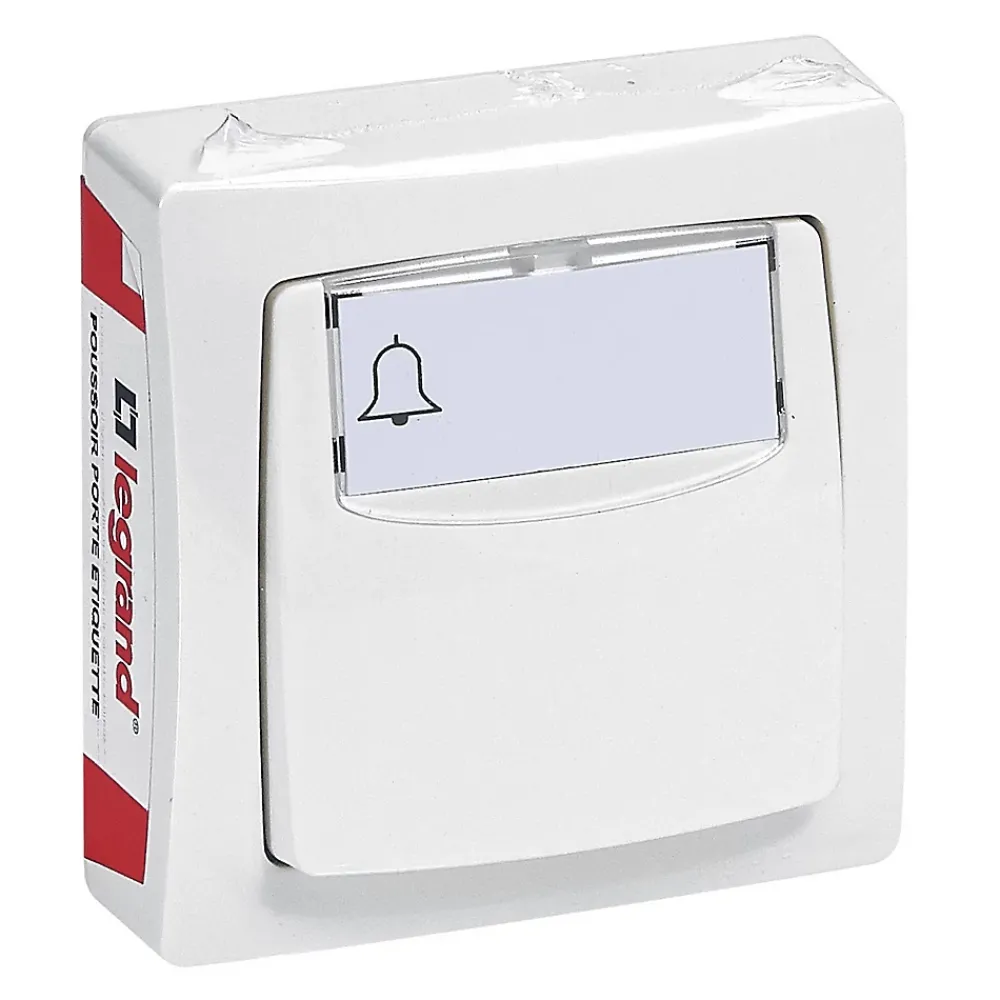 Legrand Interrupteur En Saillie-Poussoir porte étiquette ASL blanc