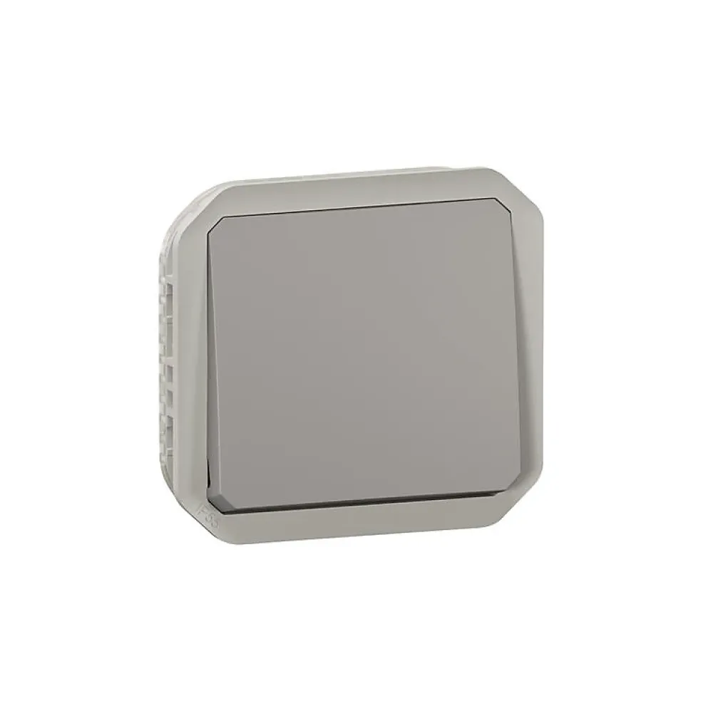 Legrand Interrupteur Étanche-Poussoir simple Plexo™ gris composable