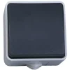 Interrupteur Étanche-Poussoir étanche 10 A. Appareillage étanche saillie IP 54 gris