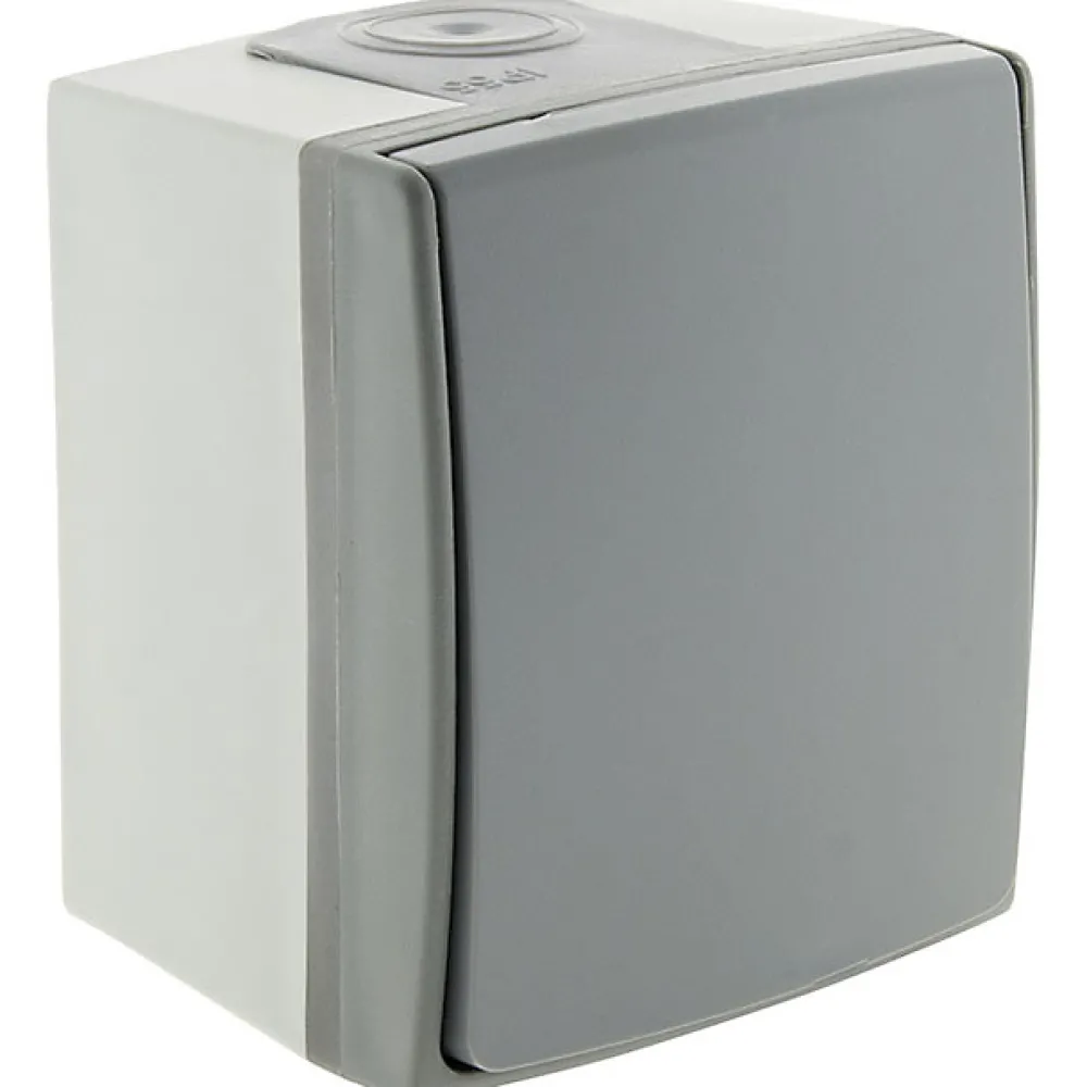 Diall Poussoir étanche Mastic gris et blanc