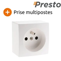 Zenitech Boite D'Encastrement-Prise 16A 2P+T en saillie - blanc - Presto -