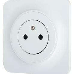 Jacobsen Prise Encastrable-Prise avec terre affleurante en saillie Espen blanc composable