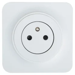 Jacobsen Prise Encastrable-Prise avec terre affleurante en saillie Espen blanc composable