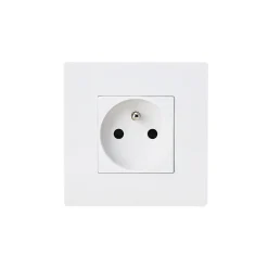 Prise avec terre blanc complet, lot de 5